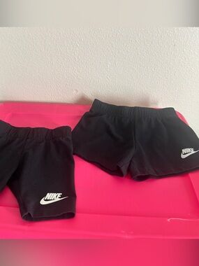 Nike Kids Black Shorts Duo with White Logos